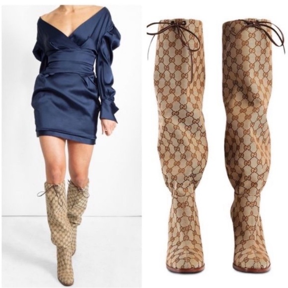 Gucci Lisa Canvas Boots - Picture 2 of 5